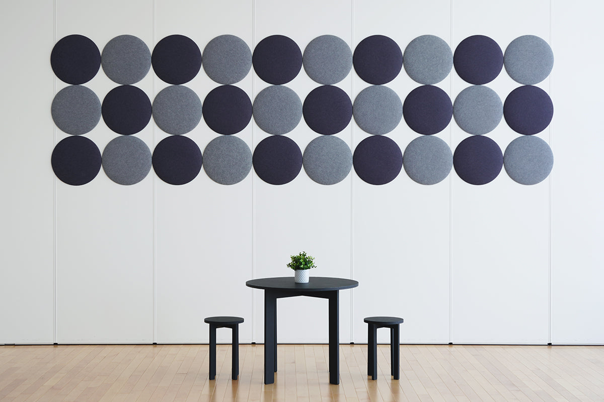 オフィス吸音パネルOTTOR直径45cmチャコール×グレー