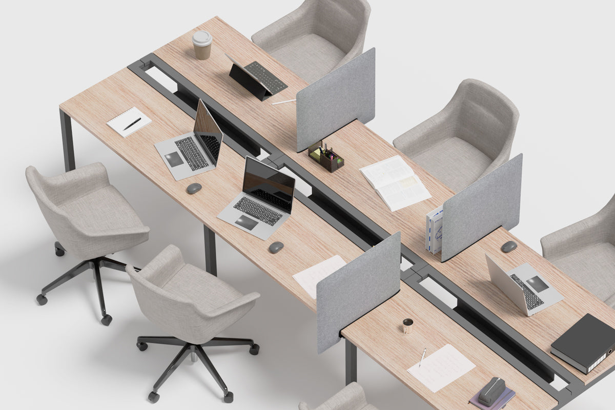 吸音デスクトップパネル サイドタイプ 複数設置 俯瞰